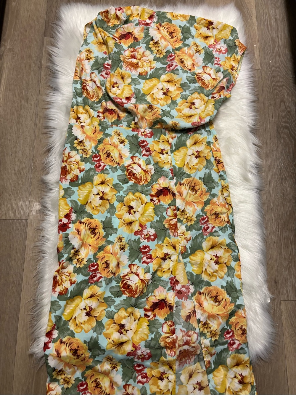 Floral Yellow & Mint Maxi Dress - Picture 1 of 5